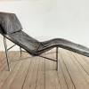 Skye Chaiselongue aus schwarzem Leder von Tord Björklund für Ikea, 1970er