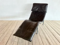 Skye Chaiselongue aus schwarzem Leder von Tord Björklund für Ikea, 1970er