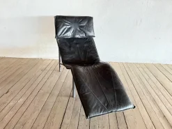 Skye Chaiselongue aus schwarzem Leder von Tord Björklund für Ikea, 1970er