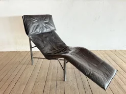 Skye Chaiselongue aus schwarzem Leder von Tord Björklund für Ikea, 1970er
