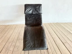 Skye Chaiselongue aus schwarzem Leder von Tord Björklund für Ikea, 1970er
