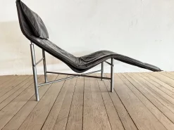 Skye Chaiselongue aus schwarzem Leder von Tord Björklund für Ikea, 1970er