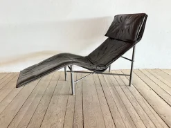 Skye Chaiselongue aus schwarzem Leder von Tord Björklund für Ikea, 1970er