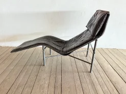 Skye Chaiselongue aus schwarzem Leder von Tord Björklund für Ikea, 1970er