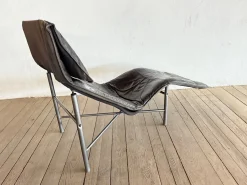 Skye Chaiselongue aus schwarzem Leder von Tord Björklund für Ikea, 1970er