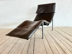 Skye Chaiselongue aus schwarzem Leder von Tord Björklund für Ikea, 1970er