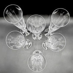 Snow Doves Champagnergläser aus Kristallglas von Igor Carl Fabergé, France, 1982, 12er Set