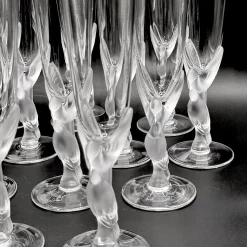 Snow Doves Champagnergläser aus Kristallglas von Igor Carl Fabergé, France, 1982, 12er Set