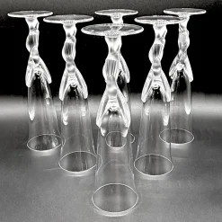 Snow Doves Champagnergläser aus Kristallglas von Igor Carl Fabergé, France, 1982, 12er Set