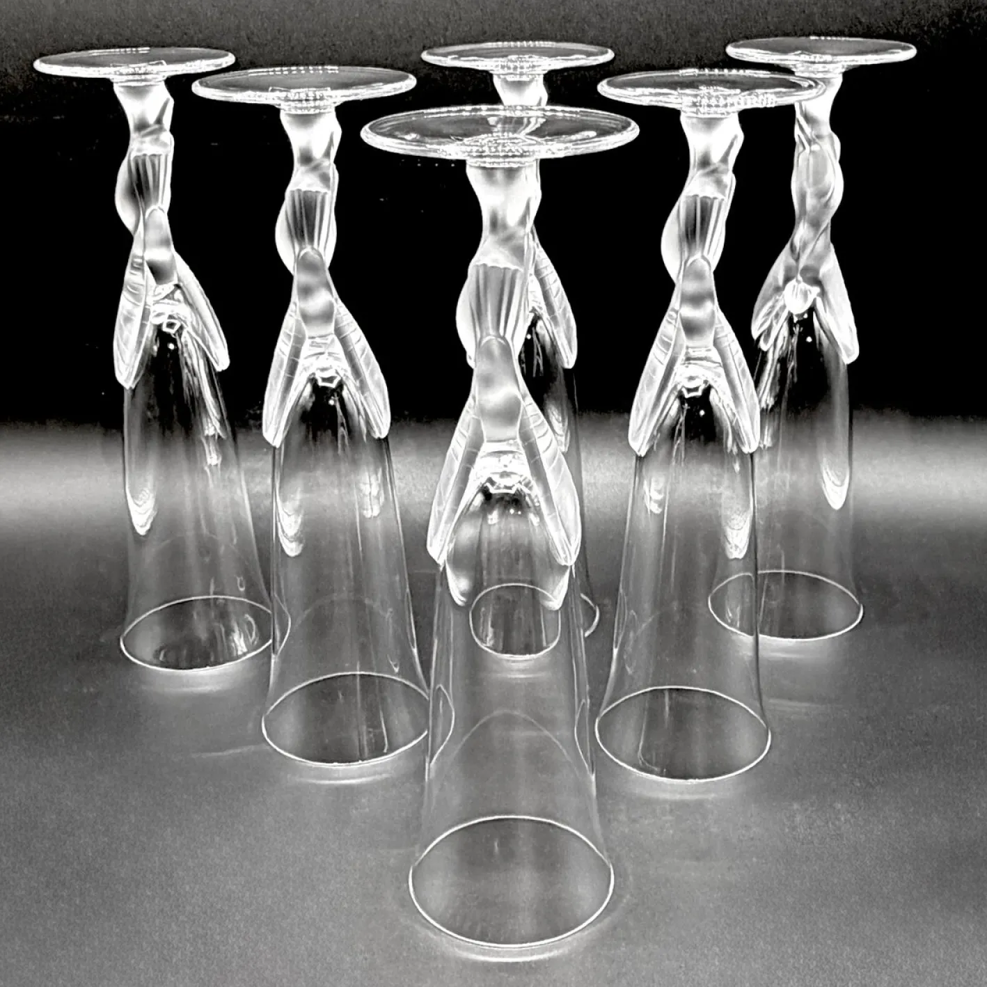 Snow Doves Champagnergläser aus Kristallglas von Igor Carl Fabergé, France, 1982, 12er Set