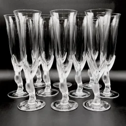 Snow Doves Champagnergläser aus Kristallglas von Igor Carl Fabergé, France, 1982, 12er Set