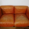 Sofas und Poufs aus Orangefarbenem Leder Marius & Marius von Mario Marenco für Arflex, 1970er, 3er Set