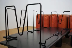 Sofas und Poufs aus Orangefarbenem Leder Marius & Marius von Mario Marenco für Arflex, 1970er, 3er Set