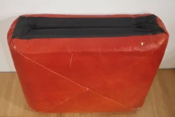 Sofas und Poufs aus Orangefarbenem Leder Marius & Marius von Mario Marenco für Arflex, 1970er, 3er Set