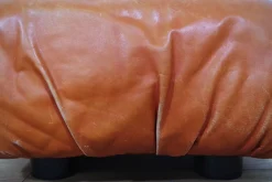 Sofas und Poufs aus Orangefarbenem Leder Marius & Marius von Mario Marenco für Arflex, 1970er, 3er Set
