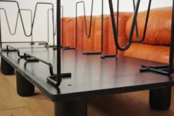 Sofas und Poufs aus Orangefarbenem Leder Marius & Marius von Mario Marenco für Arflex, 1970er, 3er Set