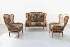 Sofa und 2 Sessel aus Bambus, 1980er, 3er Set