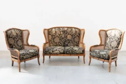 Sofa und 2 Sessel aus Bambus, 1980er, 3er Set