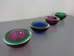 Sommerso Schalen aus Muranoglas von Flavio Poli, 1960er, 4er Set