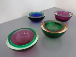 Sommerso Schalen aus Muranoglas von Flavio Poli, 1960er, 4er Set