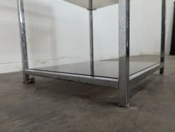 Space Age Beistelltisch aus Chrom & Rauchglas