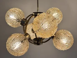 Space Age Deckenlampe aus Messing von Richard Essig, 1970er