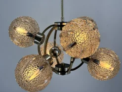 Space Age Deckenlampe aus Messing von Richard Essig, 1970er