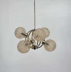 Space Age Deckenlampe aus Messing von Richard Essig, 1970er