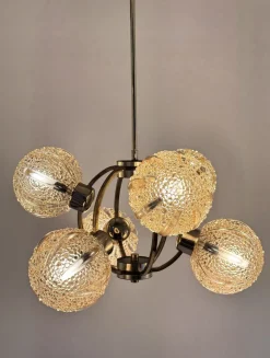 Space Age Deckenlampe aus Messing von Richard Essig, 1970er