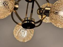 Space Age Deckenlampe aus Messing von Richard Essig, 1970er
