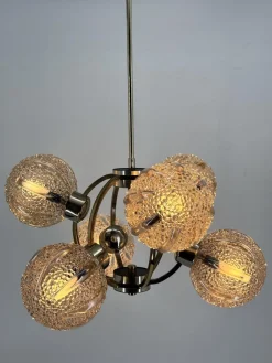 Space Age Deckenlampe aus Messing von Richard Essig, 1970er