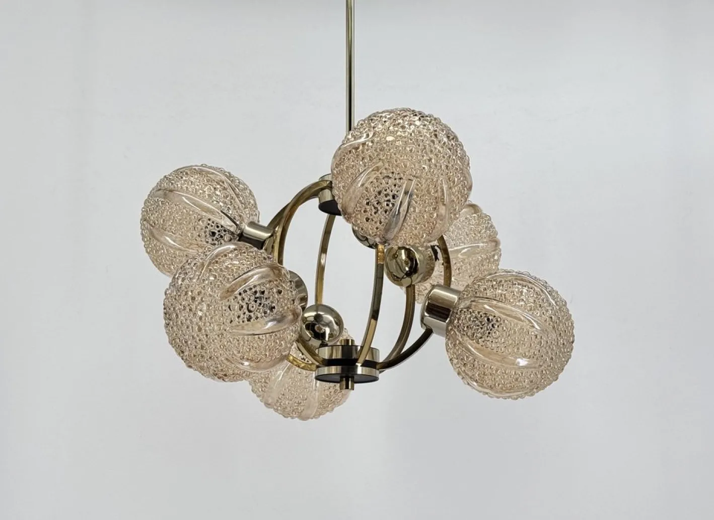 Space Age Deckenlampe aus Messing von Richard Essig, 1970er