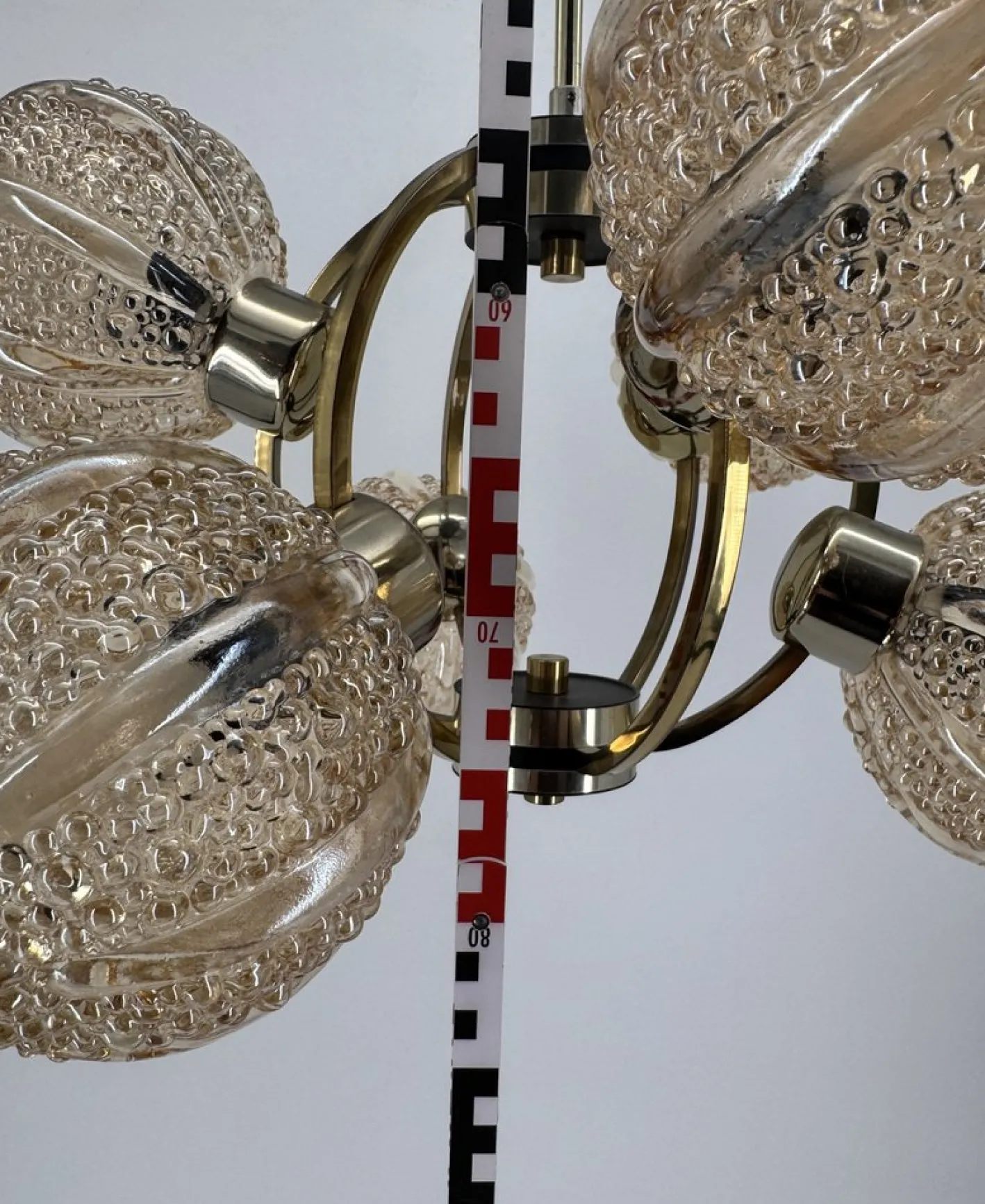 Space Age Deckenlampe aus Messing von Richard Essig, 1970er