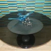 Space Age Esstisch aus Glas & Aluminium, USA, 1970er