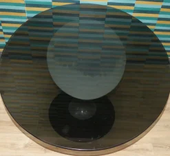 Space Age Esstisch aus Glas & Aluminium, USA, 1970er