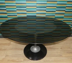Space Age Esstisch aus Glas & Aluminium, USA, 1970er