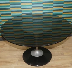 Space Age Esstisch aus Glas & Aluminium, USA, 1970er