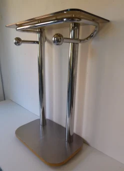 Space Age Konsole aus Chrom & Rauchglas, 1970er