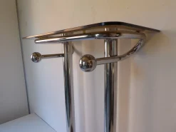 Space Age Konsole aus Chrom & Rauchglas, 1970er