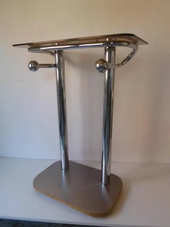 Space Age Konsole aus Chrom & Rauchglas, 1970er