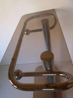 Space Age Konsole aus Chrom & Rauchglas, 1970er