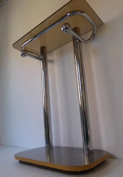 Space Age Konsole aus Chrom & Rauchglas, 1970er