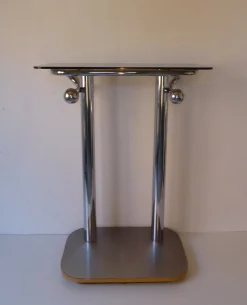 Space Age Konsole aus Chrom & Rauchglas, 1970er