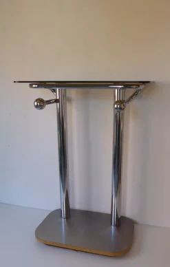 Space Age Konsole aus Chrom & Rauchglas, 1970er