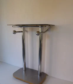Space Age Konsole aus Chrom & Rauchglas, 1970er