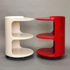 Space Age Nachttische auf Rollen, 1970er, 2er Set
