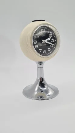 Space Age Wecker aus Verchromtem Stahl, 1970er