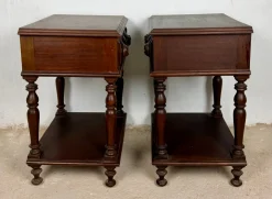 Spanische Nachttische aus Geschnitztem Holz, 1930, 2er Set