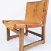 Spanischer Nussholz & Leder Modell Riaza Kinderstuhl von Paco Muñoz für Darro, 1950er