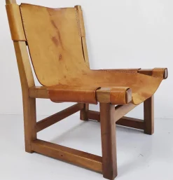 Spanischer Nussholz & Leder Modell Riaza Kinderstuhl von Paco Muñoz für Darro, 1950er